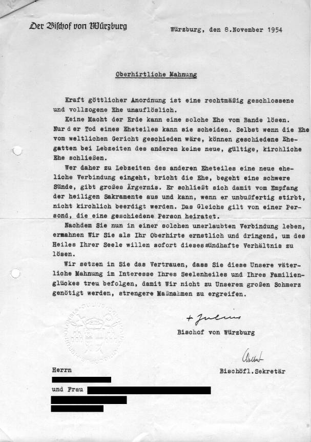 Oberhirtliche Mahnung